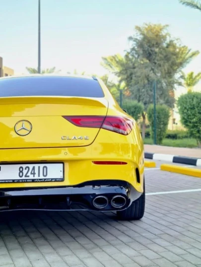 Mercedes Benz CLA45  2023 YELLOW RENTAL IN DUBAI - undefined